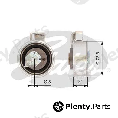 Gates-Sea T43072 — Tensioner Pulley, timing belt PowerGrip®
