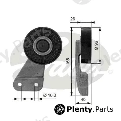 Gates-Sea T38461 — Deflection/Guide Pulley, V-ribbed belt DriveAlign®