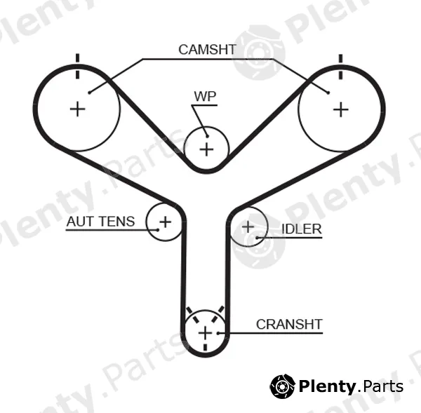 Gates-Mx T298 — Timing Belt PowerGrip®
