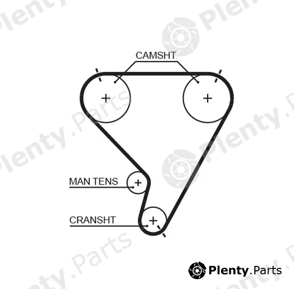 Gates-Mx T249 — Timing Belt PowerGrip®