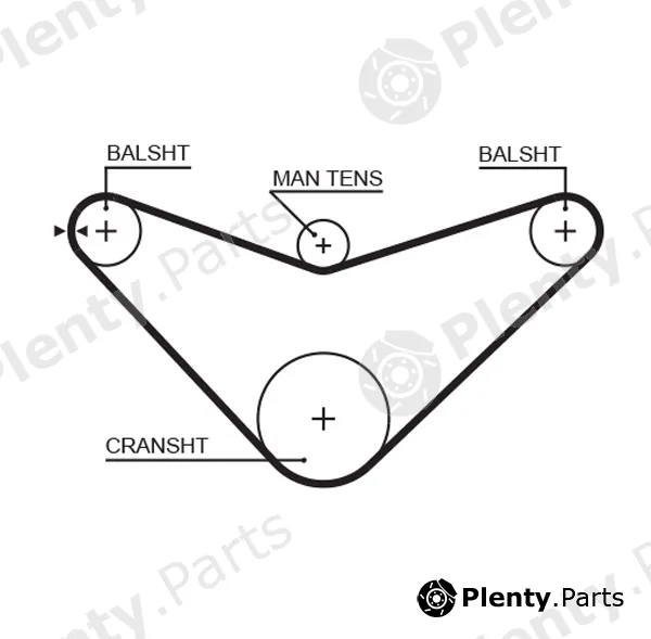Gates-Mx T186 — Timing Belt PowerGrip®