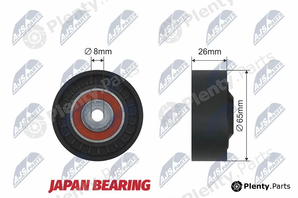 NTY RNK-AU-016 — Deflection/Guide Pulley, V-ribbed belt