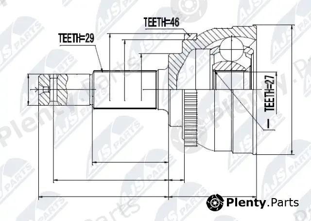 NTY NPZ-NS-046 — Joint Kit, drive shaft