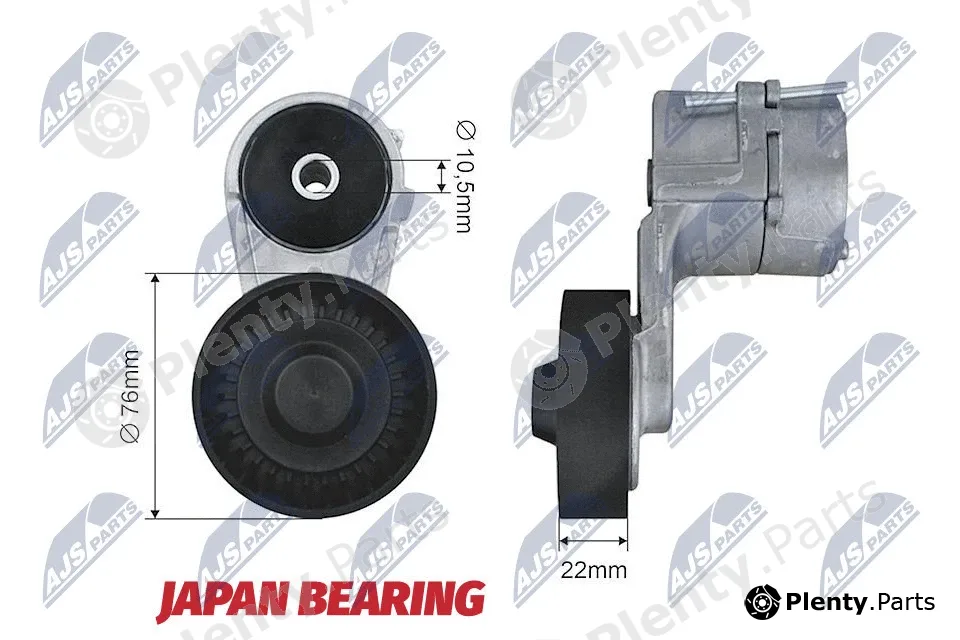 NTY RNK-PL-025 — Tensioner Pulley, V-ribbed belt