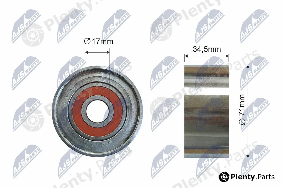 NTY RNK-MZ-012 — Deflection/Guide Pulley, V-ribbed belt