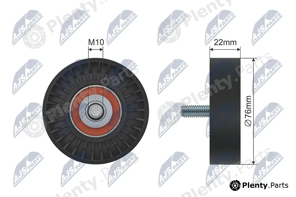 NTY RNK-KA-005 — Deflection/Guide Pulley, V-ribbed belt