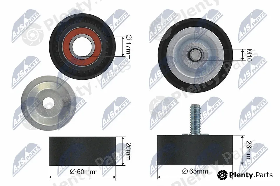 NTY RNK-BM-002 — Tensioner Pulley, V-ribbed belt