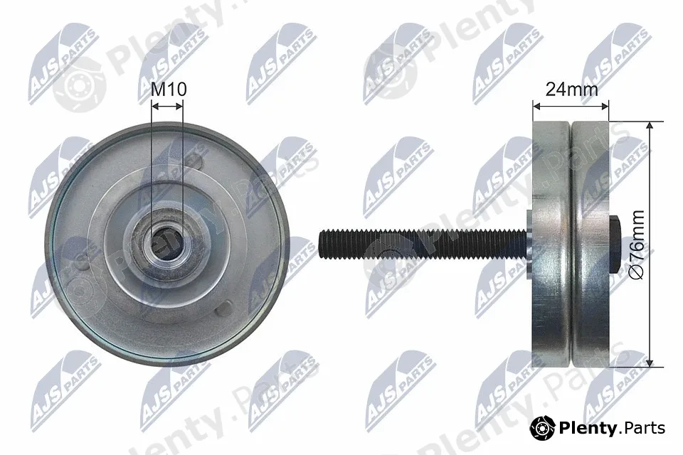 NTY RNK-VW-009 — Deflection/Guide Pulley, V-ribbed belt