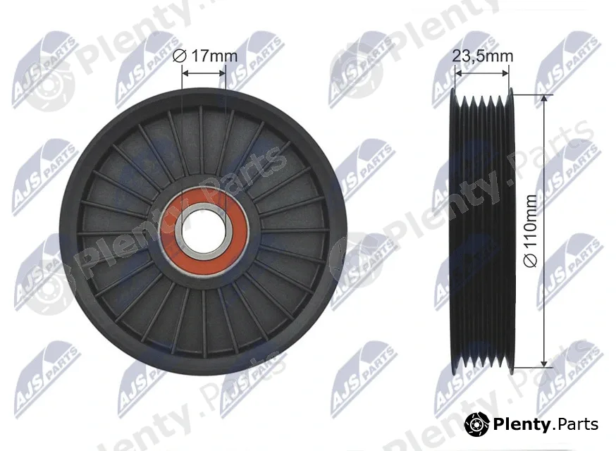 NTY RNK-DW-008 — Deflection/Guide Pulley, V-ribbed belt