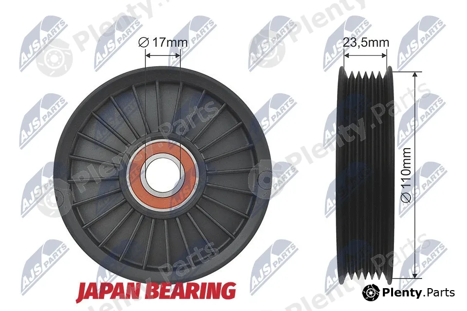 NTY RNK-AU-017 — Deflection/Guide Pulley, V-ribbed belt