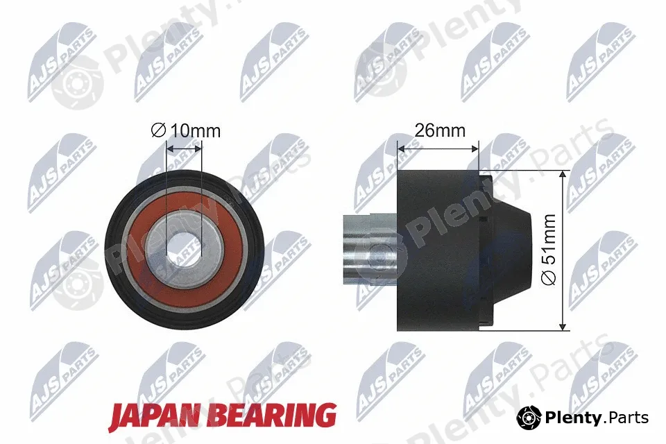 NTY RNK-CT-028 — Deflection/Guide Pulley, V-ribbed belt