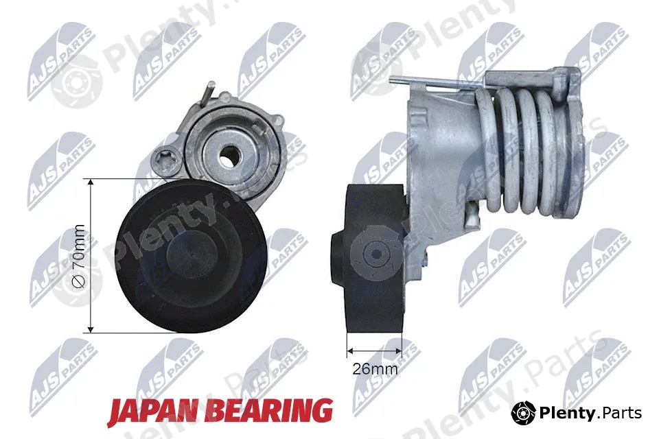 NTY RNK-VW-025 — Tensioner Pulley, V-ribbed belt