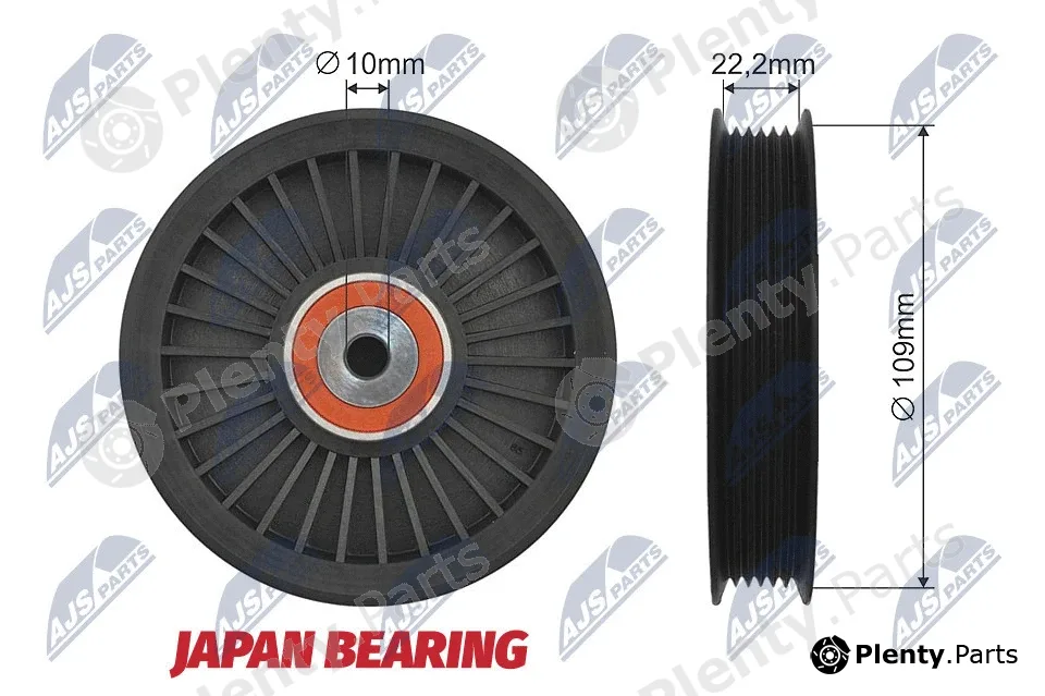 NTY RNK-ME-010 — Deflection/Guide Pulley, V-ribbed belt
