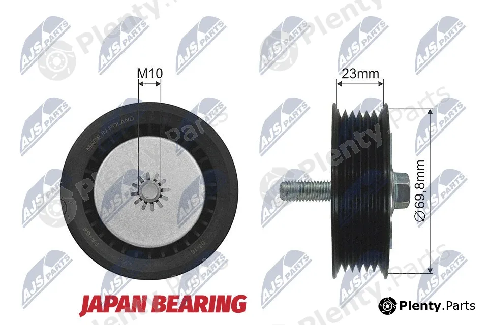 NTY RNK-PL-024 — Deflection/Guide Pulley, V-ribbed belt
