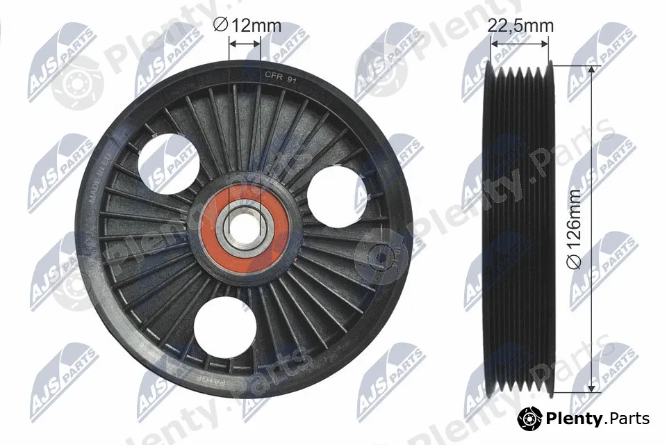 NTY RNK-CH-026 — Deflection/Guide Pulley, V-ribbed belt