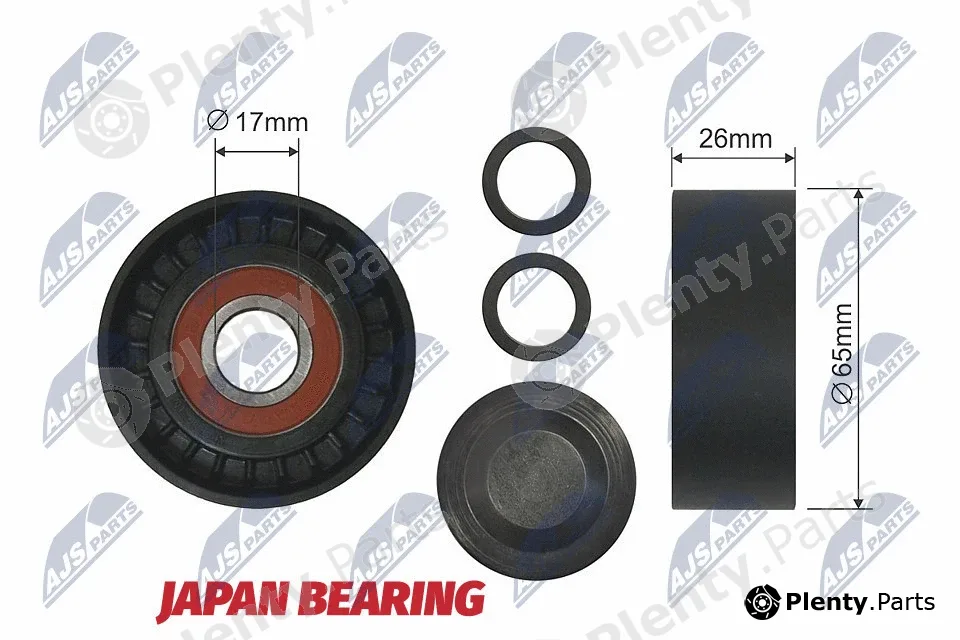 NTY RNK-AU-011 — Deflection/Guide Pulley, V-ribbed belt
