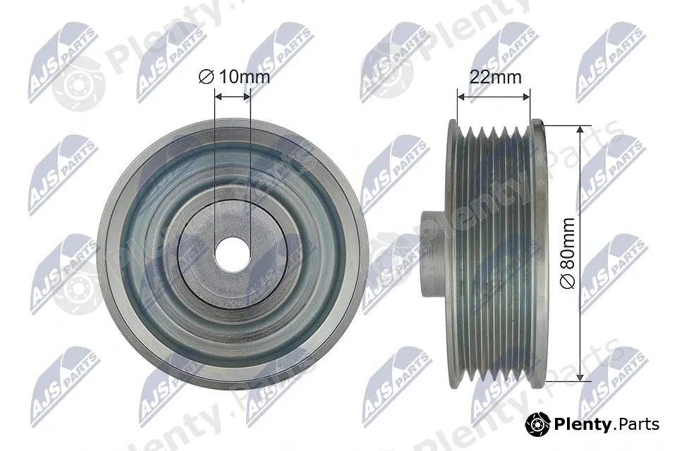 NTY RNK-TY-033 — Deflection/Guide Pulley, V-ribbed belt
