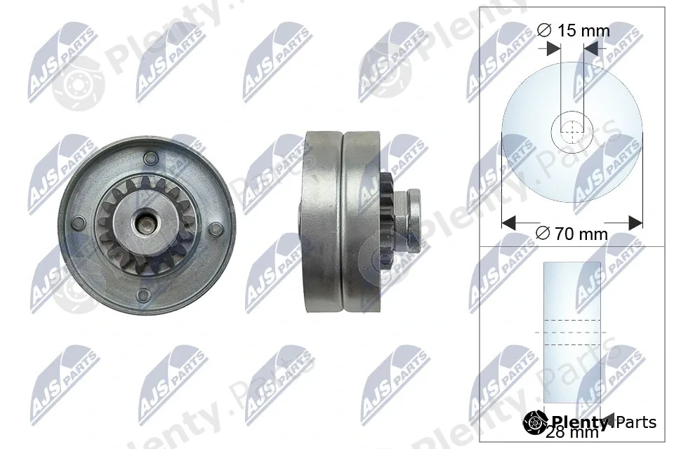 NTY RNK-RE-020M — Tensioner Pulley, V-ribbed belt