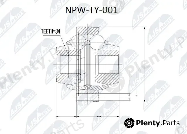 NTY NPW-TY-001 — Joint Kit, drive shaft