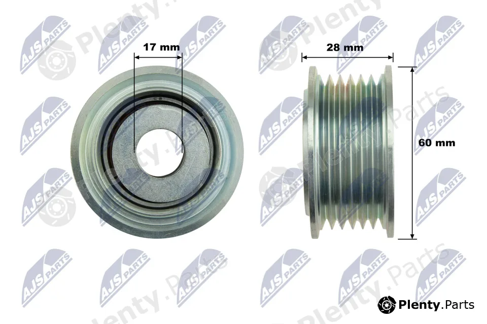 NTY RNK-VW-043 — Deflection/Guide Pulley, V-ribbed belt