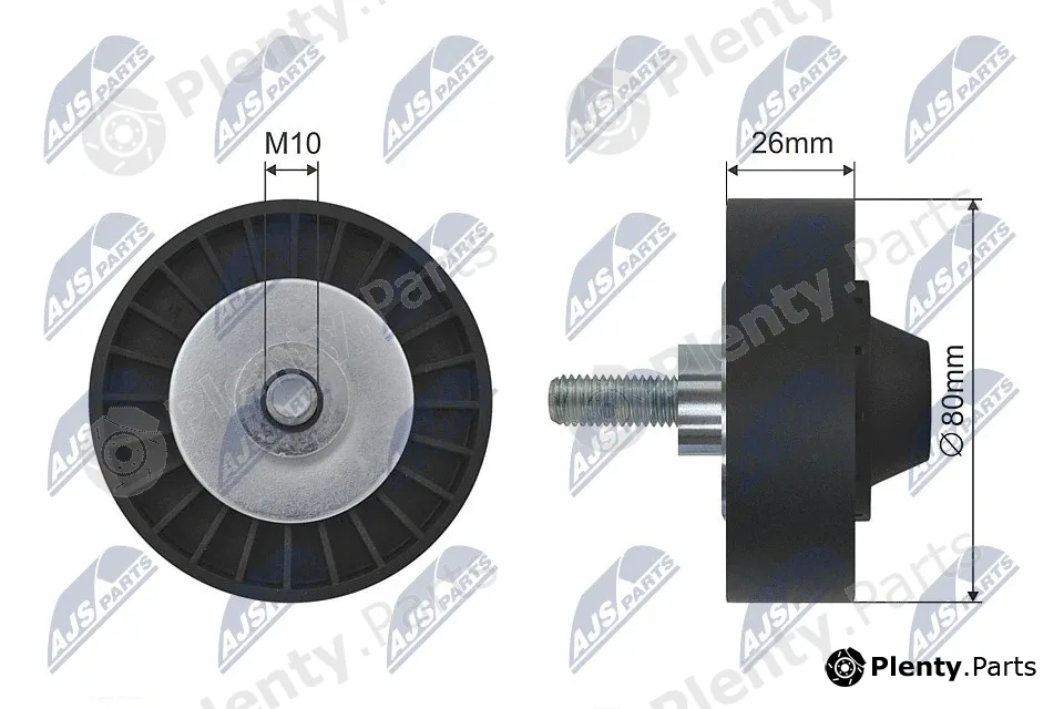 NTY RRK-JG-000 — Deflection/Guide Pulley, V-ribbed belt