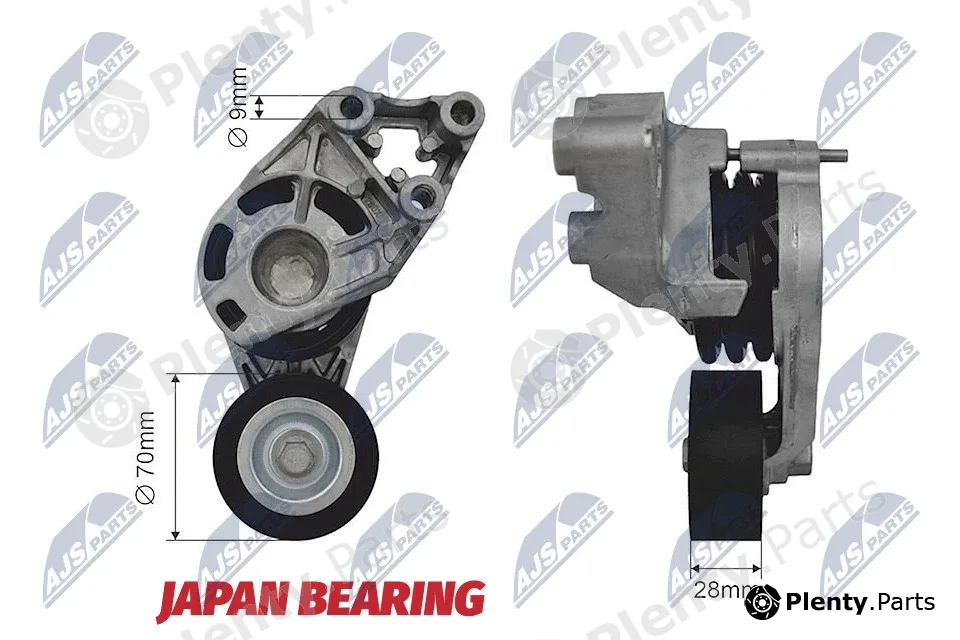 NTY RNK-AU-027 — Tensioner Pulley, V-ribbed belt