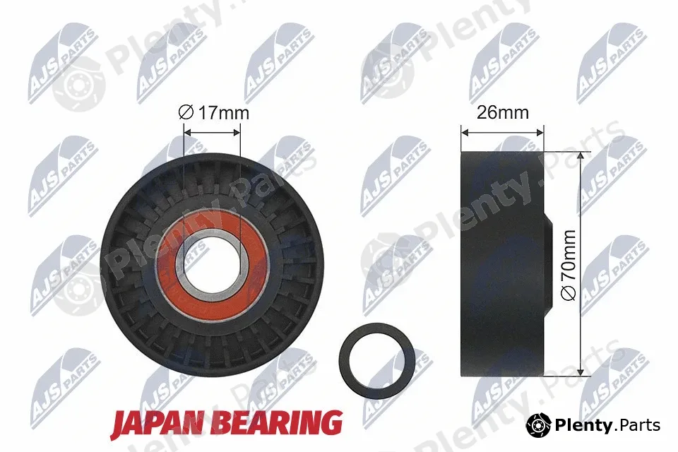 NTY RNK-VW-015 — Tensioner Pulley, V-ribbed belt