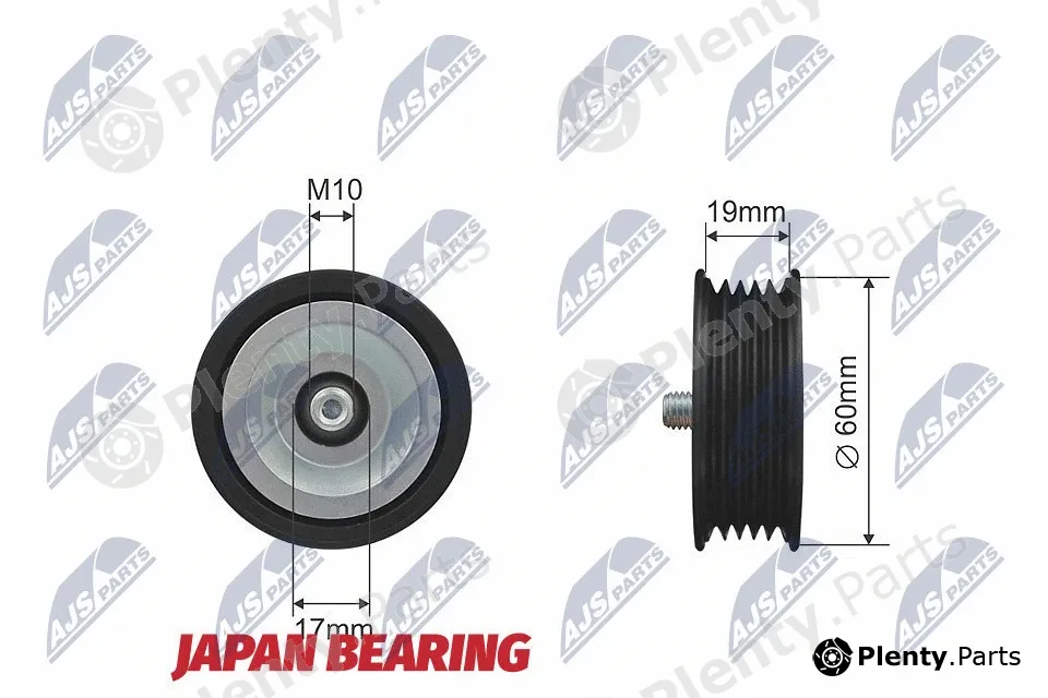 NTY RNK-KA-008 — Deflection/Guide Pulley, V-ribbed belt