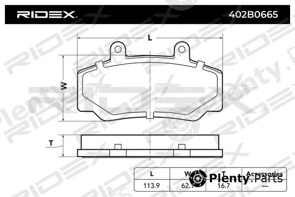 Ridex 402B0665 — Brake Pad Set, disc brake