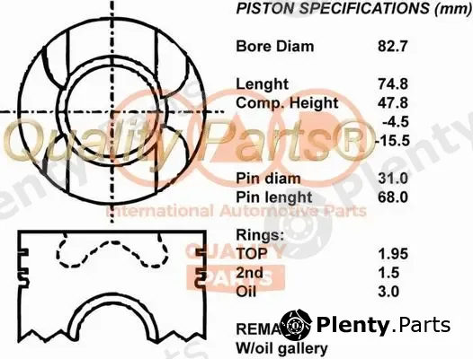 Iap Quality Parts 100-17089 — Piston