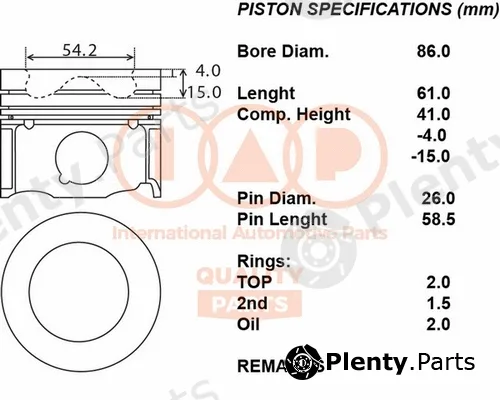 Iap Quality Parts 100-11110 — Piston