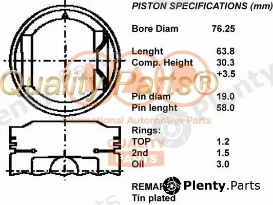 Iap Quality Parts 100-03098 — Piston