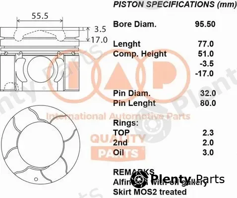 Iap Quality Parts 100-12109 — Piston