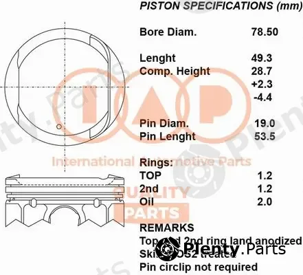 Iap Quality Parts 100-13189 — Piston