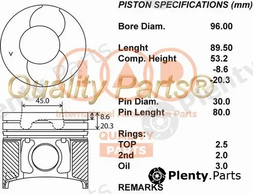 Iap Quality Parts 100-13063 — Piston