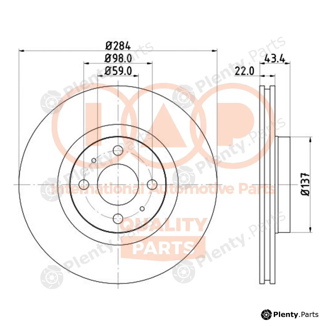 Iap Quality Parts 709-08050 — Brake Disc
