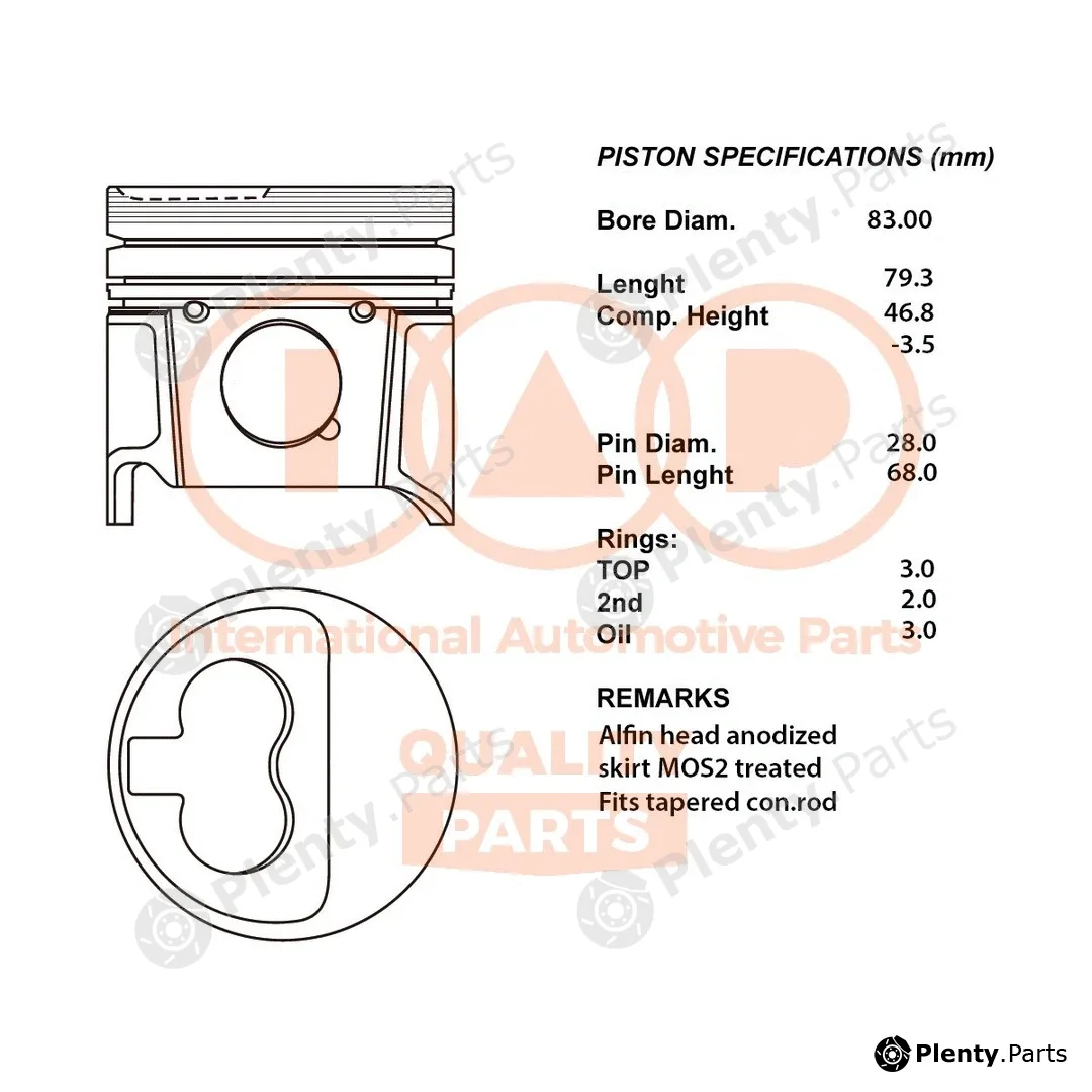 Iap Quality Parts 100-16056 — Piston