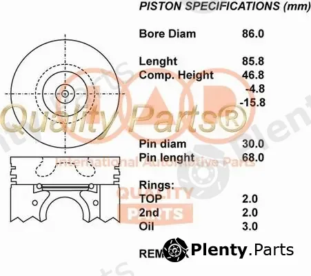 Iap Quality Parts 100-11056 — Piston