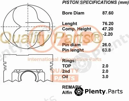 Iap Quality Parts 100-13056 — Piston