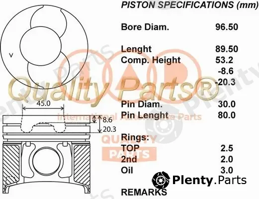Iap Quality Parts 100-13064 — Piston