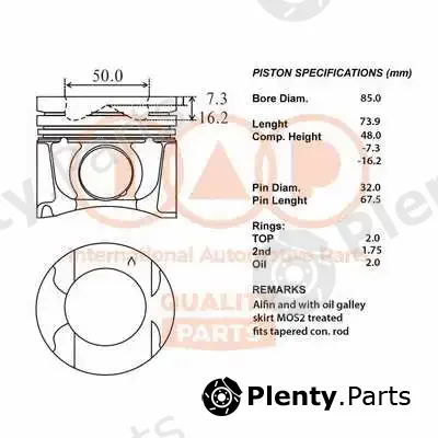 Iap Quality Parts 100-13140 — Piston