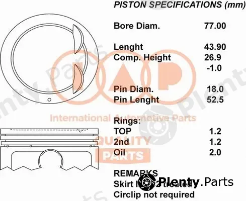 Iap Quality Parts 100-21102 — Piston