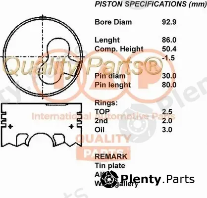 Iap Quality Parts 100-13047 — Piston