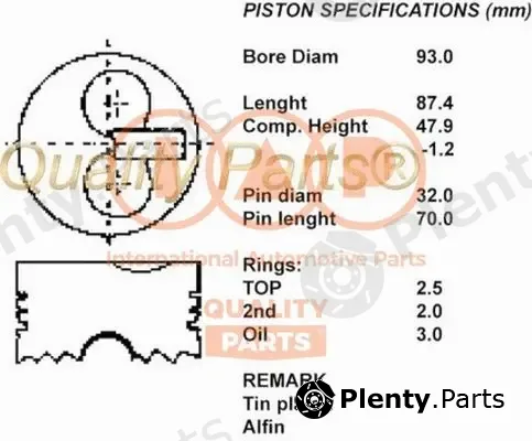 Iap Quality Parts 100-11060 — Piston