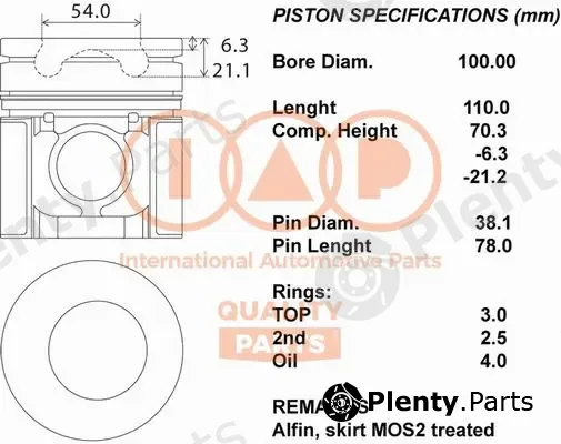 Iap Quality Parts 100-13071 — Piston