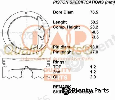Iap Quality Parts 100-21074 — Piston