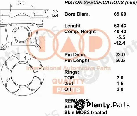 Iap Quality Parts 100-16077 — Piston