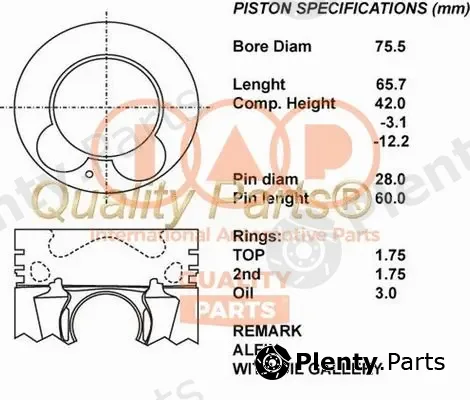 Iap Quality Parts 100-21077 — Piston