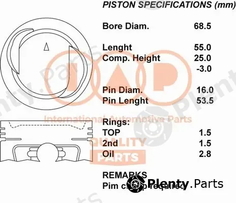 Iap Quality Parts 101-16080 — Piston