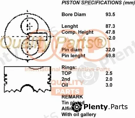 Iap Quality Parts 100-11063 — Piston